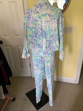 VTG SET 80s90s Pastel Beach Pants Jacket Pantsuit Relaxed Leisure Sporty Day